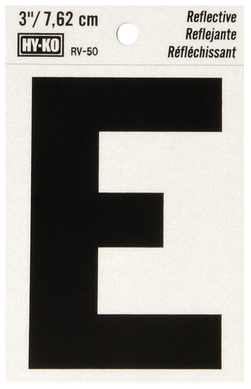 LETTER HOUSE E 3IN REFL BLK-25325