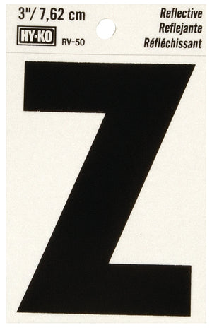 LETTER HOUSE Z 3IN REFL BLK-25325