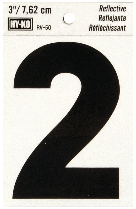 NUMBER HOUSE 2 3IN REFL BLK-25325