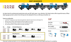 3/8 .063 CHISEL SKIP CHAIN PER LINK