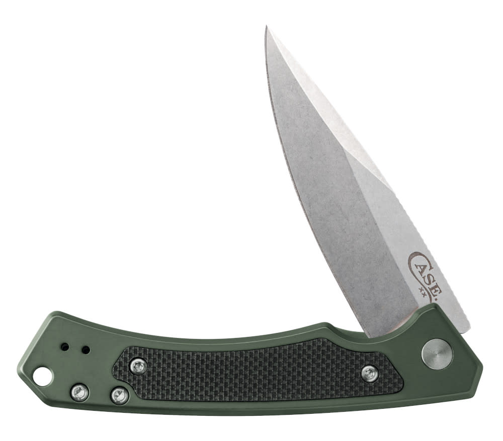25883 (1) GRN ANODIZED ALUMINUM G-10 MARILLA, POCKET CLIP S35VN